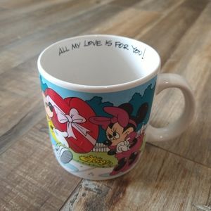 Vintage Valentines Walt Disney Applause Mickey Minnie Coffee Mug Cup All My Love